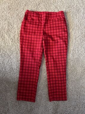croft & barrow Red Plaid Cropped Ankle Pants